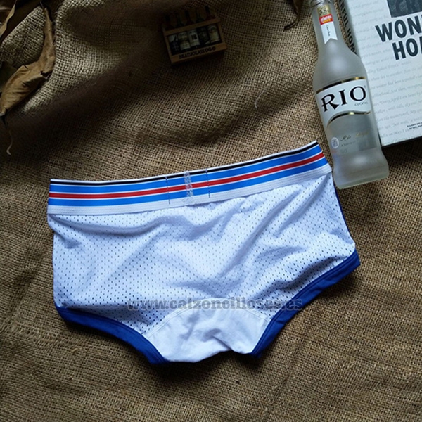 Boxer Aussiebum Hombre Malla Blanco Azul 